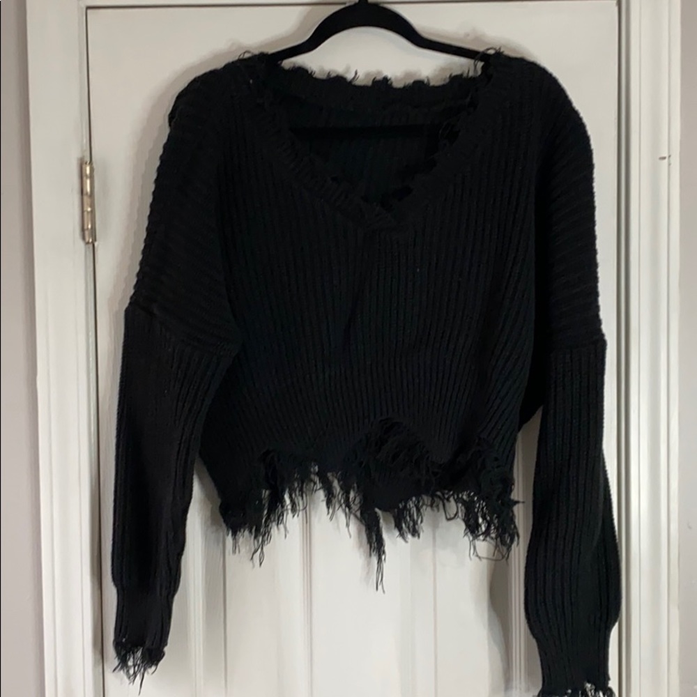 Ripped cropped sweater